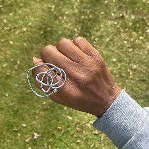 Silver Orbital Structure Ring